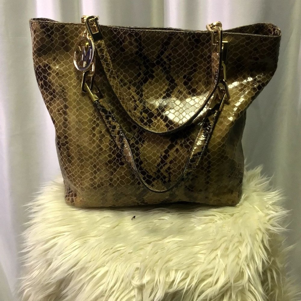 Michael Kors Medium Harper Python Embosed Tote - image 4